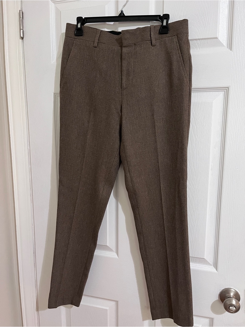 ASOS Brown Herringbone Dress Pants